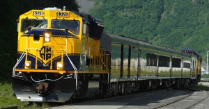 The Alaska Railroad brings a load of tourists into Whittier in July 2008. (Creative Commons photo by Frank Kovalchek)