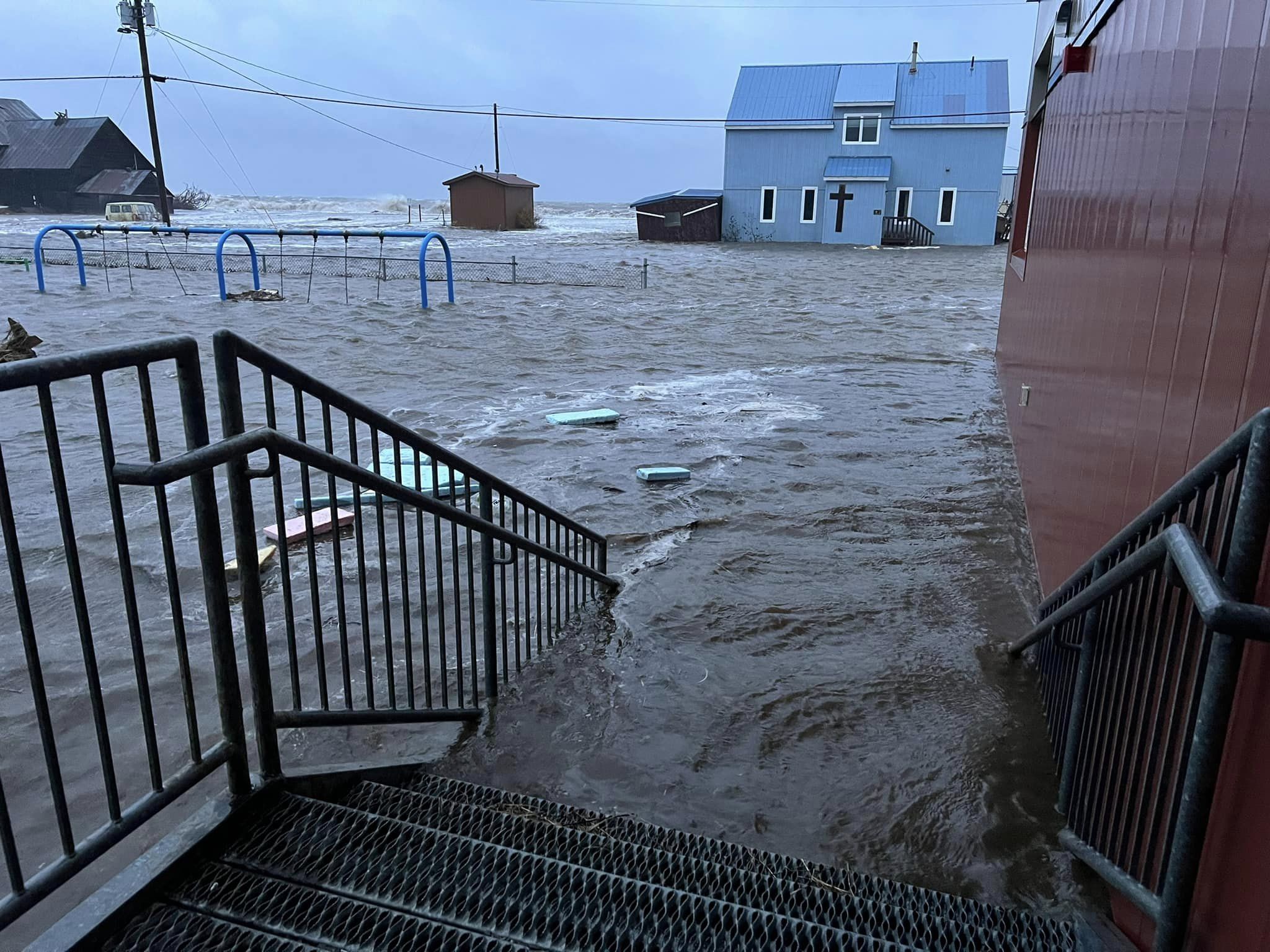 floodwaters in Golovin