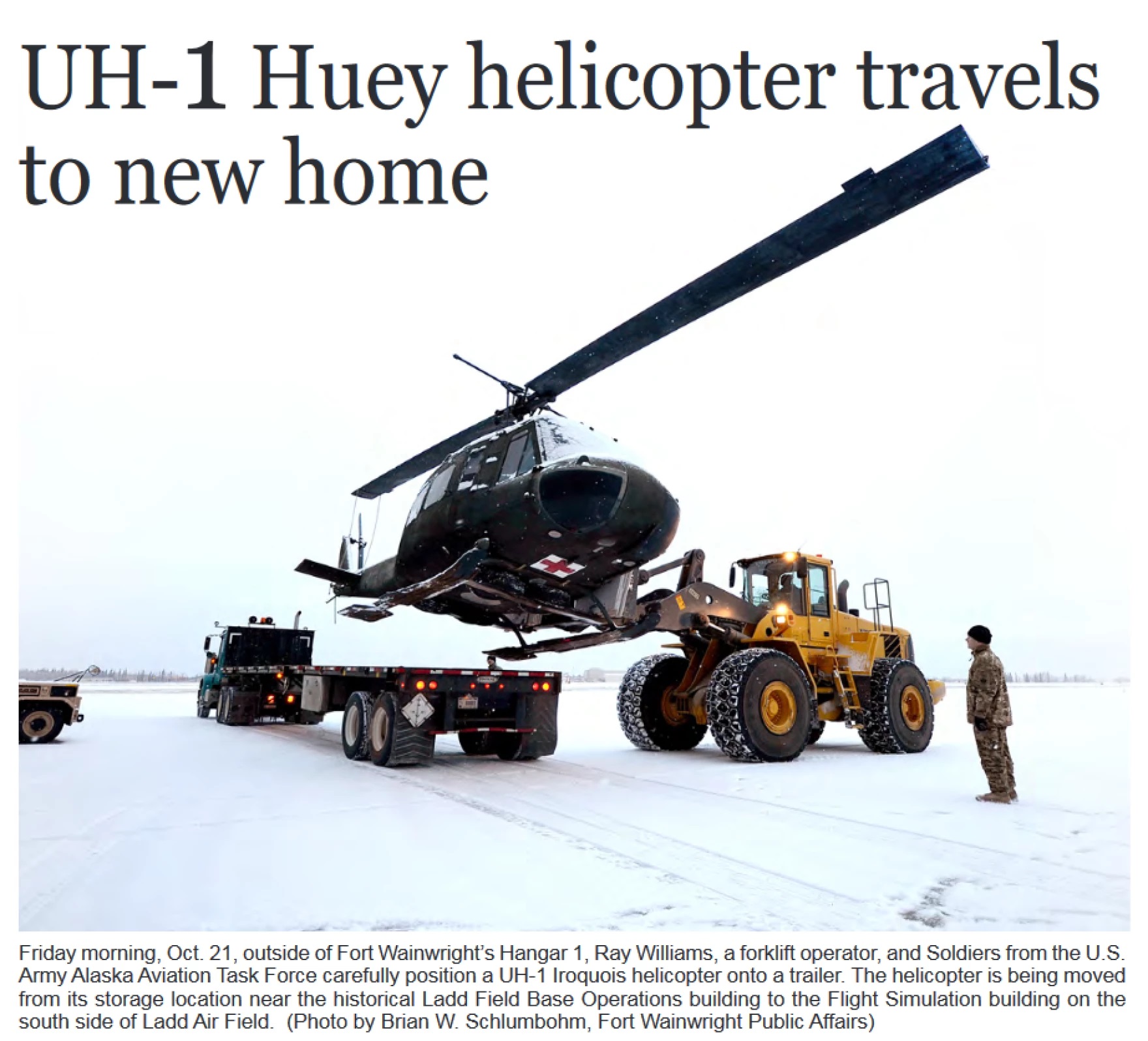an army story on a huey helicopter