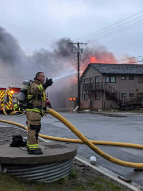 a burning Nome restaurant